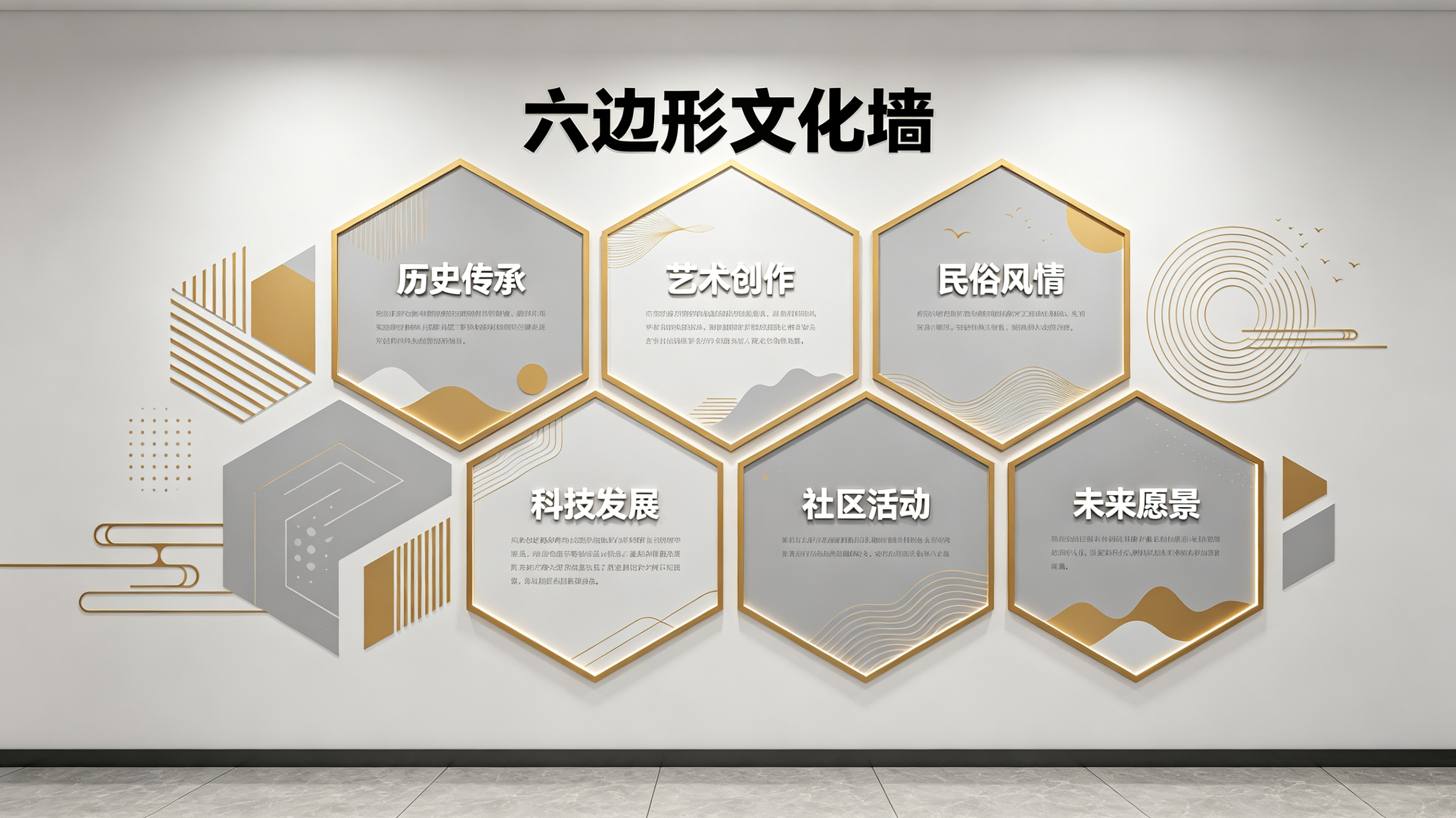 合江企业文化墙 | 六边形信息美学